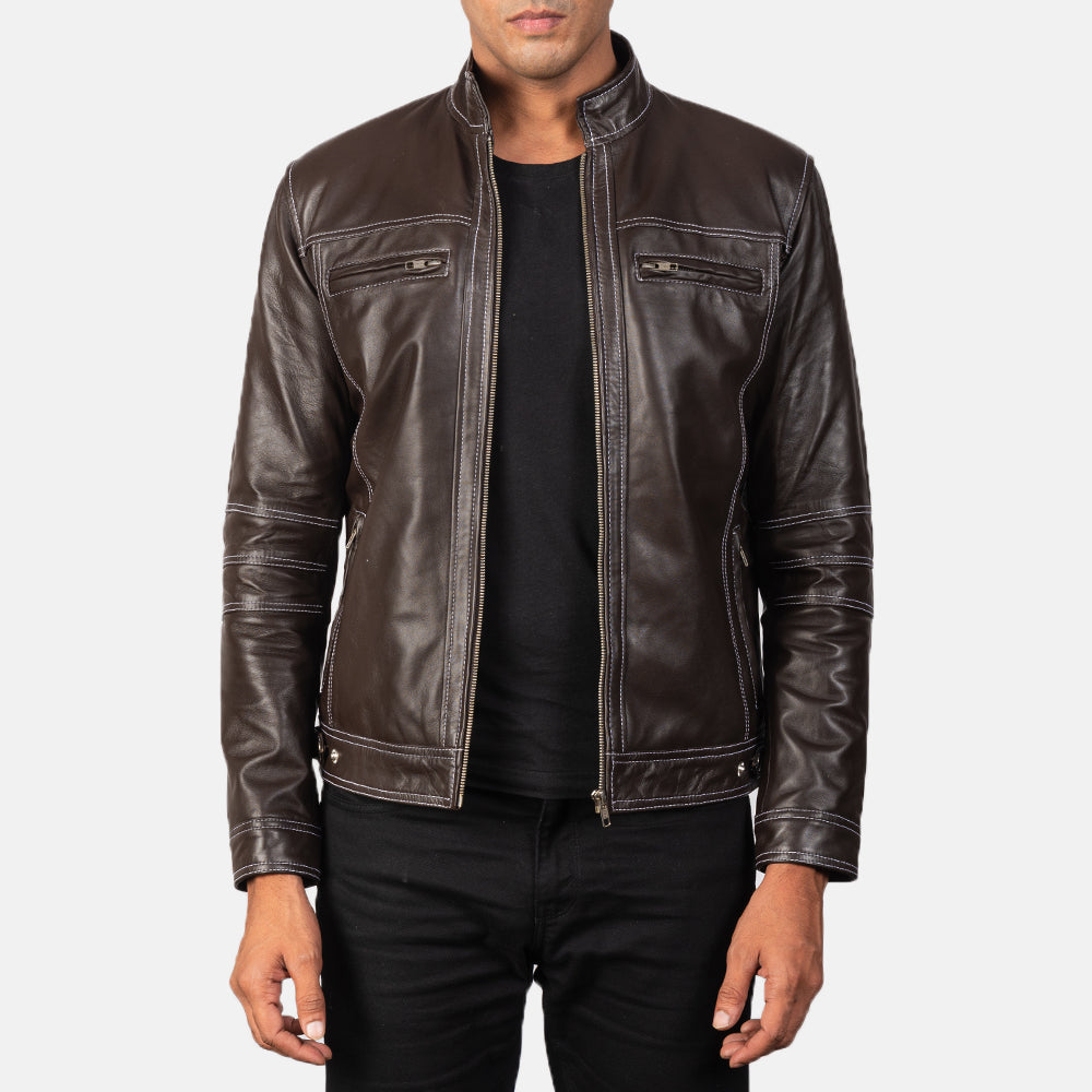 Youngster Bikerjakke i Skinn for Herre – alternate product view 1