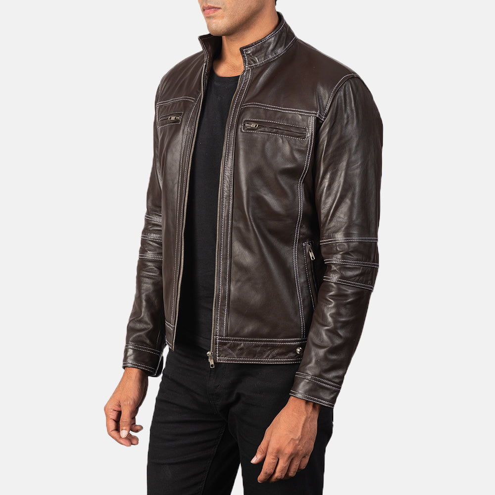 Youngster Bikerjakke i Skinn for Herre – alternate product view 2