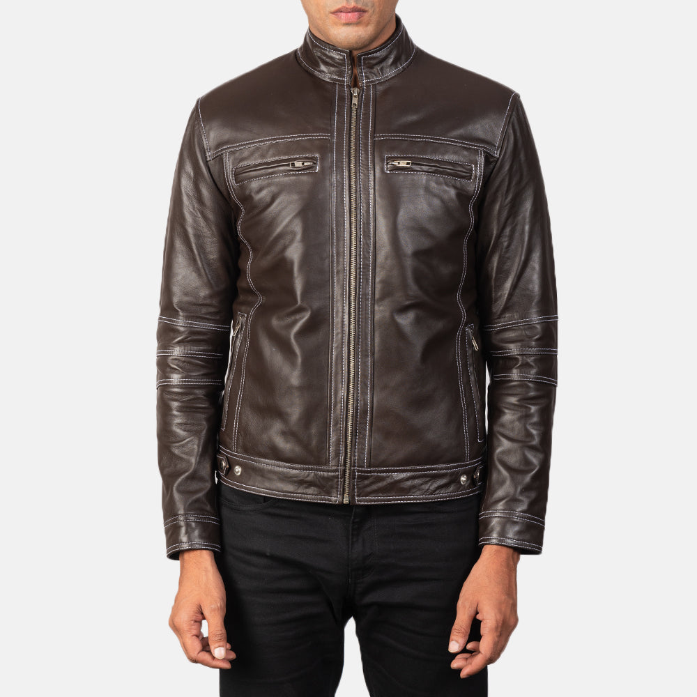 Youngster Bikerjakke i Skinn for Herre – alternate product view 4