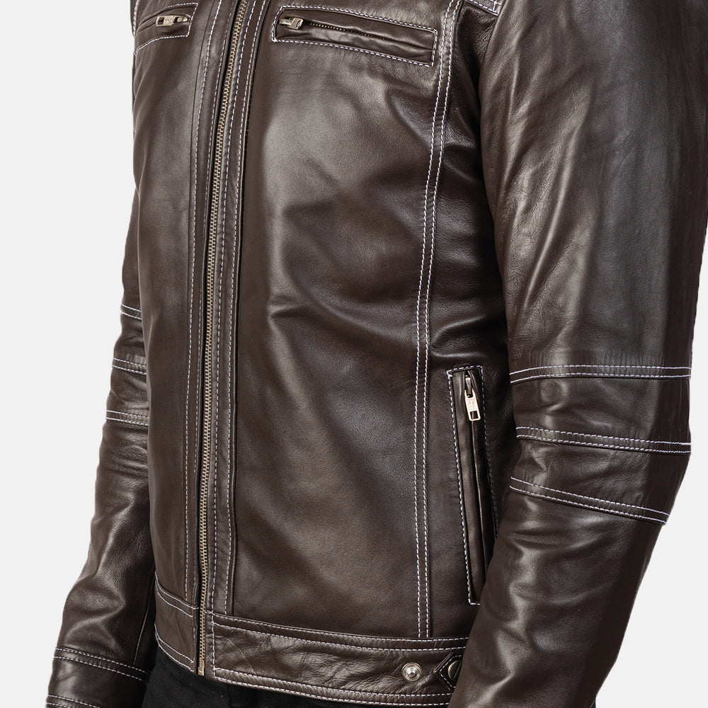 Youngster Bikerjakke i Skinn for Herre – alternate product view 6