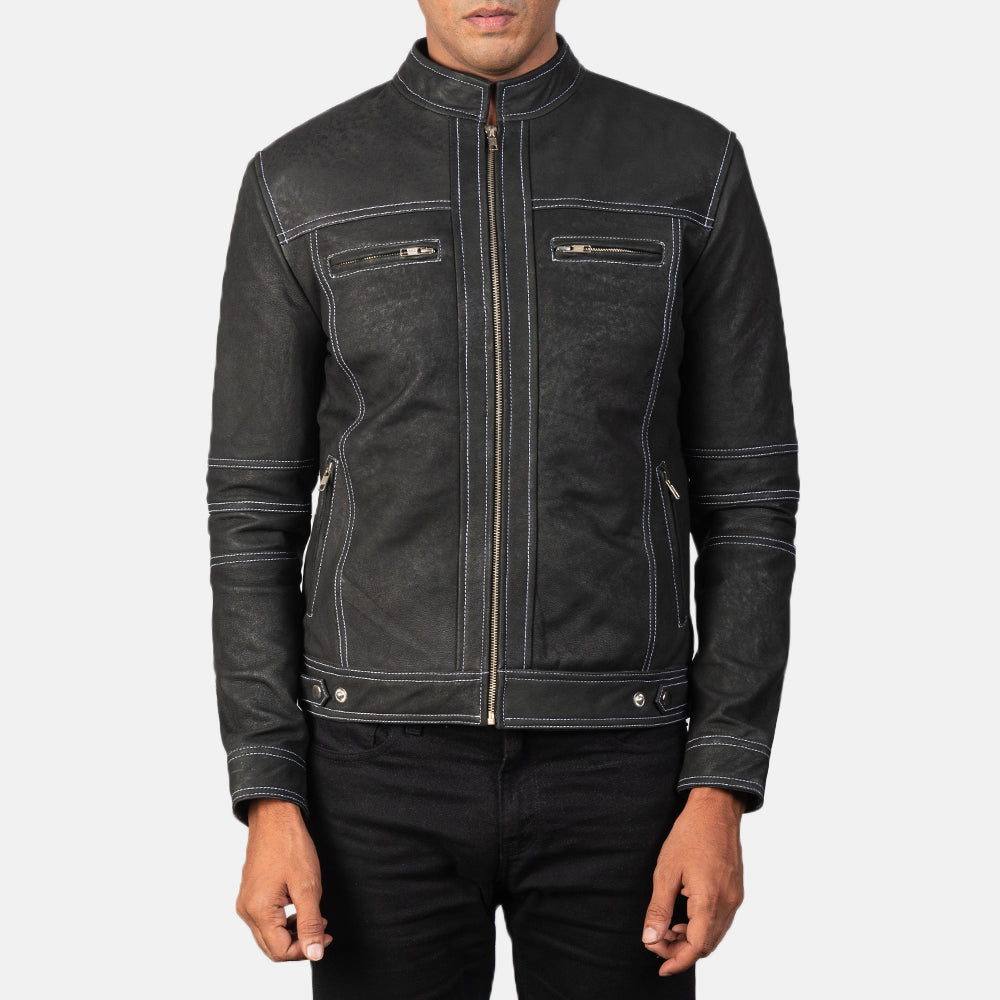 Youngster Bikerjakke i Skinn for Herre – alternate product view 3